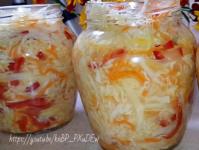 Salate s kupusom i paprikom za zimu u teglama - recepti