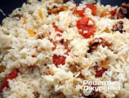Рис з курагою Рецепт рисової каші з цукатами та наличниками