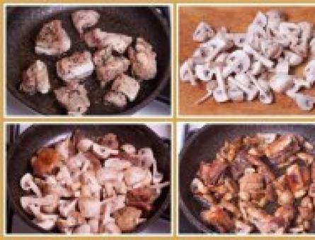 ハトムギ粥zm'ясом, грибами та овочами